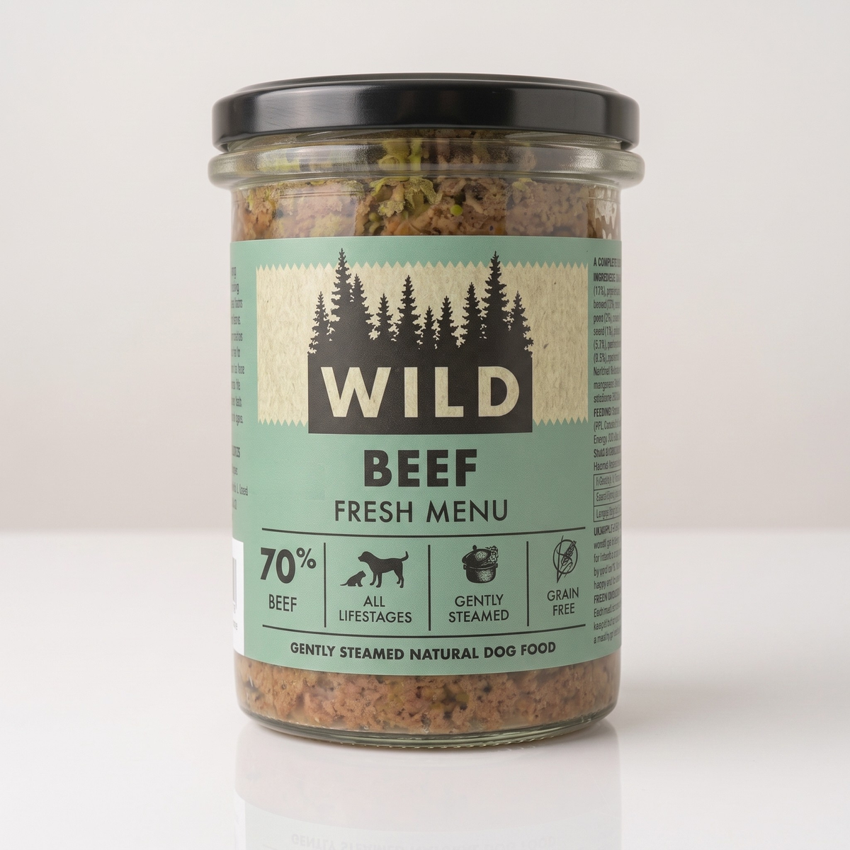 Naturally WILD Fresh Beef dog food, 400g glass jar