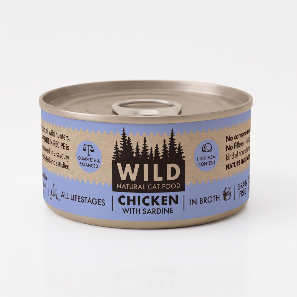 Naturally WILD Cat Food Tin - Chicken with Sardine