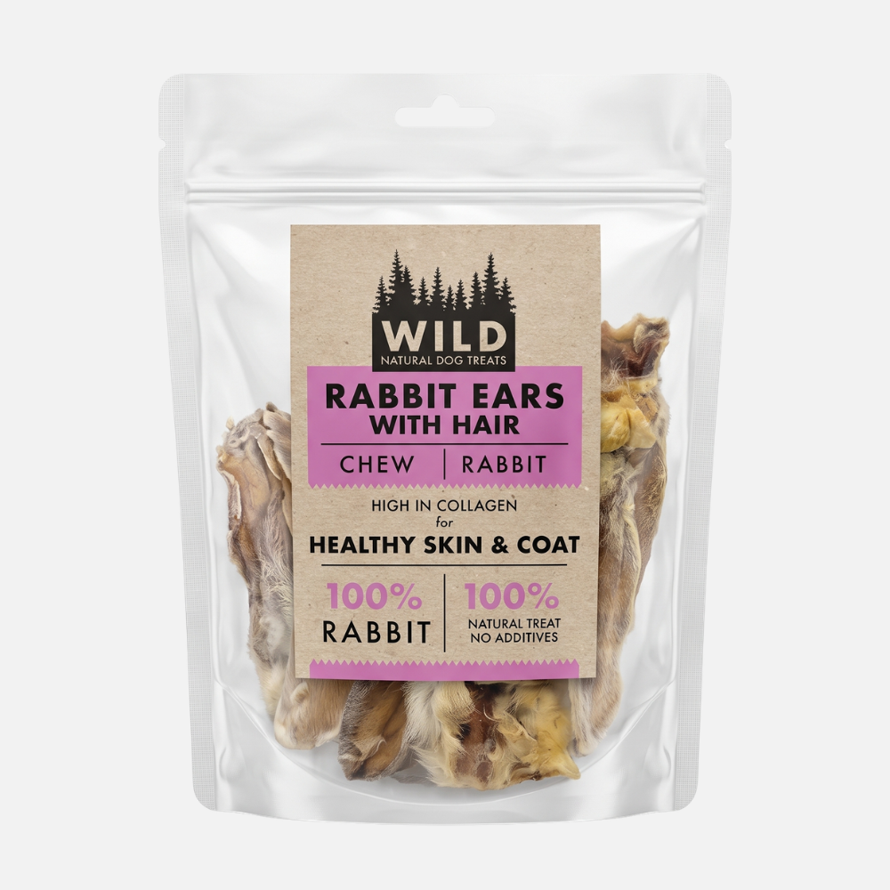 Naturally WILD Dog Treat - Rabbit Ears (With Hair)