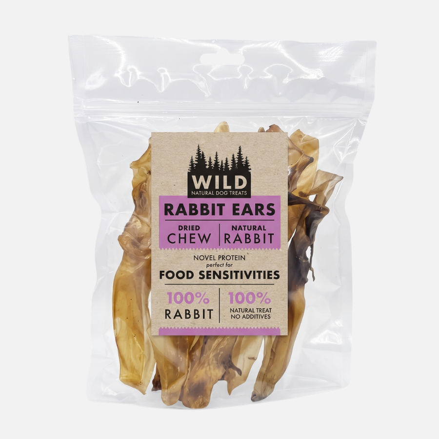 Naturally WILD Dog Treat - Rabbit Ears (No Hair)