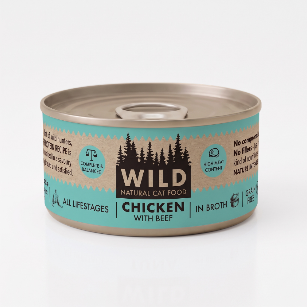 Naturally WILD Cat Food Tin - Chicken with Beef