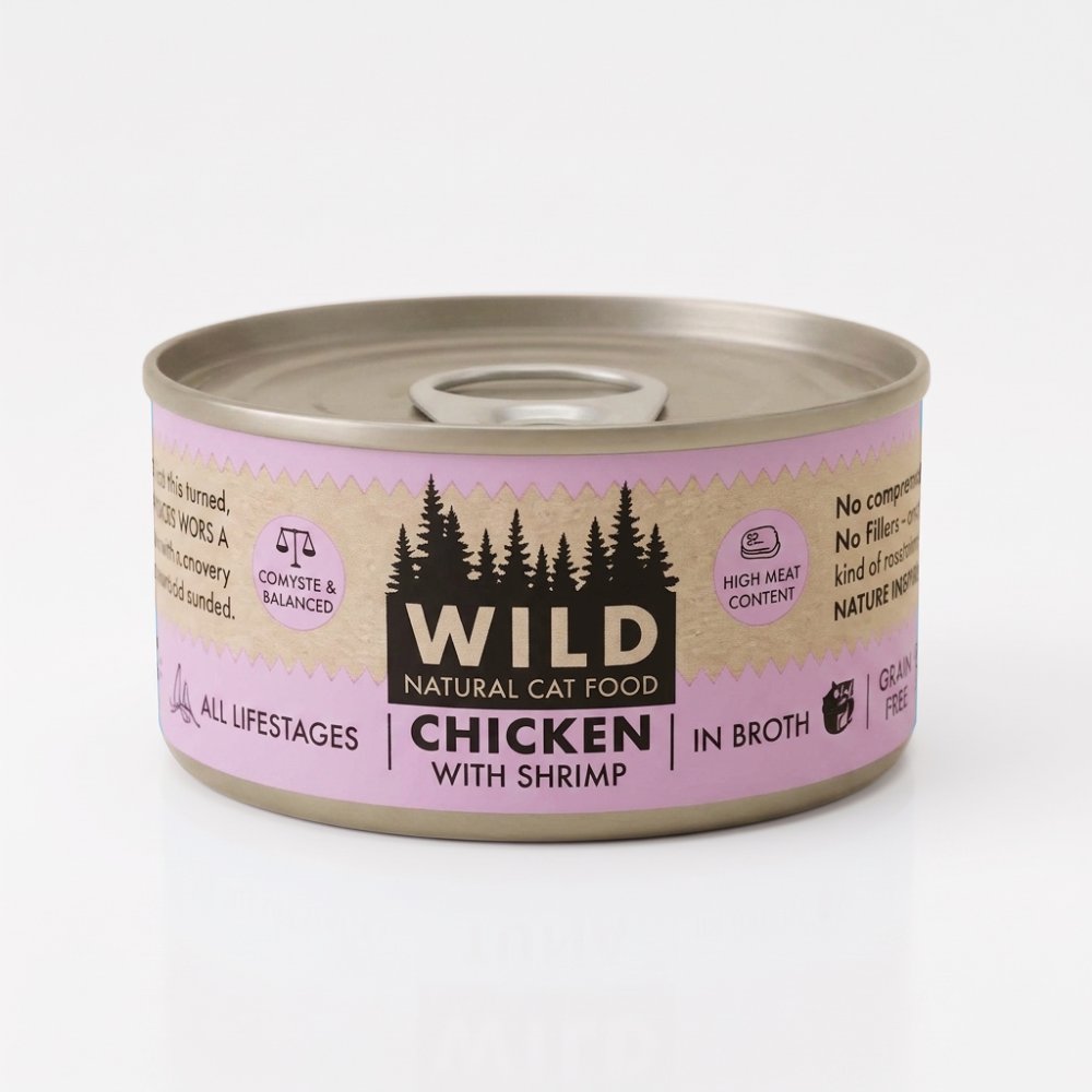 Naturally WILD Cat Food Tin - Chicken with Shrimp